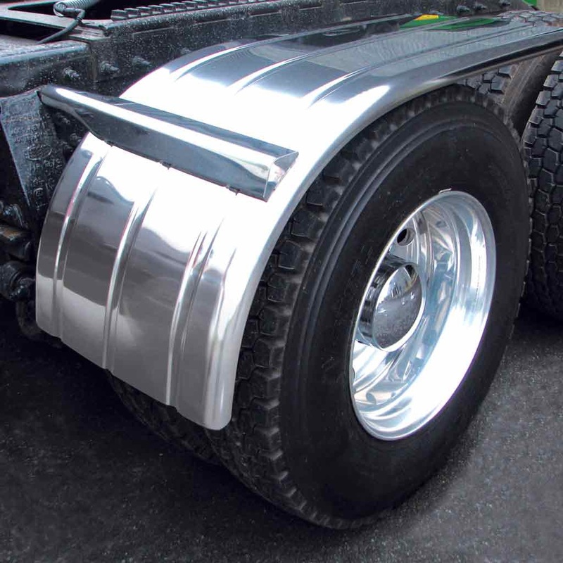 TFEN-H29 66 3 Ribbed Half Fenders  16 Gauge | Mirror Shine Stainless Steel
