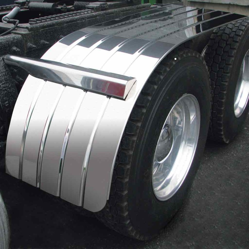 TFEN-H32 60 4 Ribbed Half Fenders  16 Gauge | Mirror Shine Stainless Steel