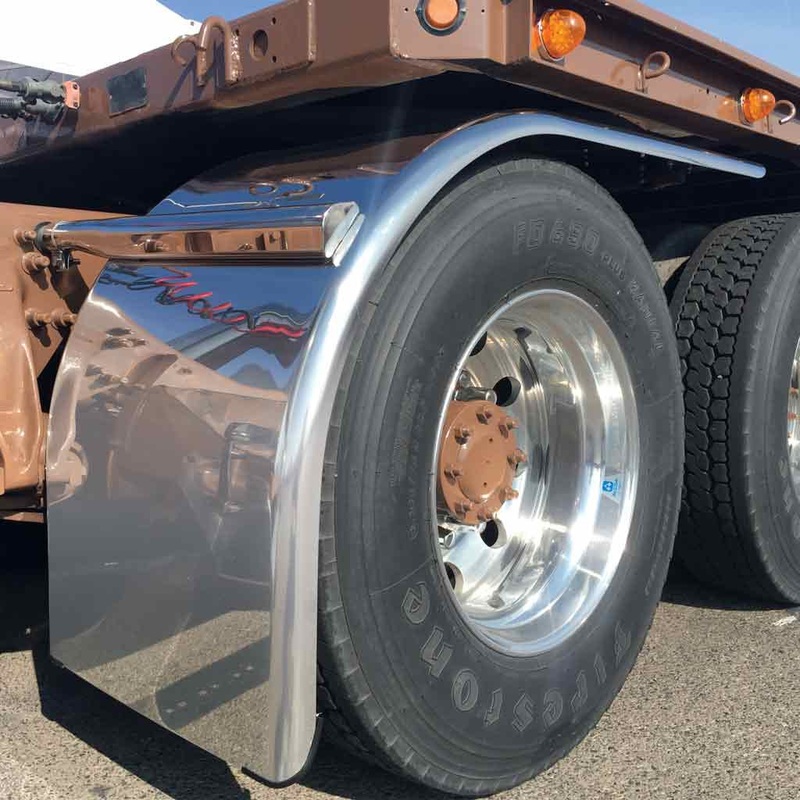 TFEN-H57 80 Smooth Straight Drop Half Fenders  14 Gauge | Mirror Shine Stainless Steel