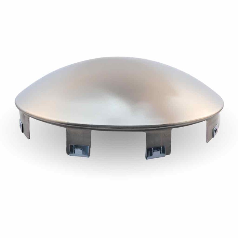 THUB-4NSS 4 Notch Dome 7/16 lip Front Hubcap  Stainless Steel