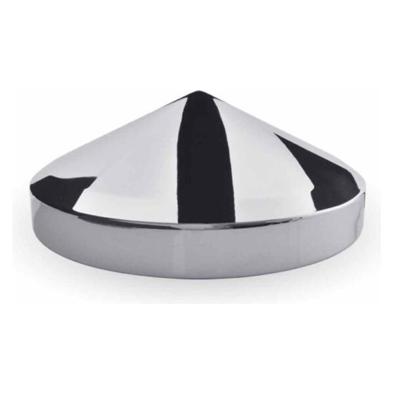 THUB-858P 8 I.D Pointed Rear Hubcap  Chrome Metal