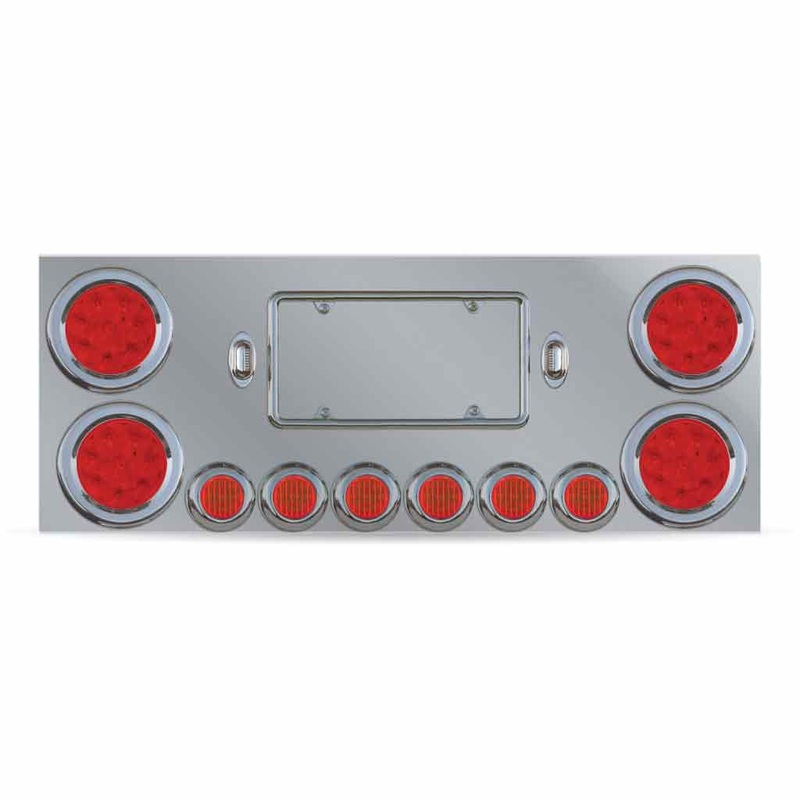 TU-9001L LED Rear Center Panel  4 & 2 LEDs (Red Lens) | Stainless Steel