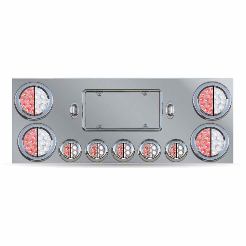 TU-9002L3 Dual LED Rear Center Panel  4 & 2.5 Dual LEDs (Clear Lens) | Stainless Steel