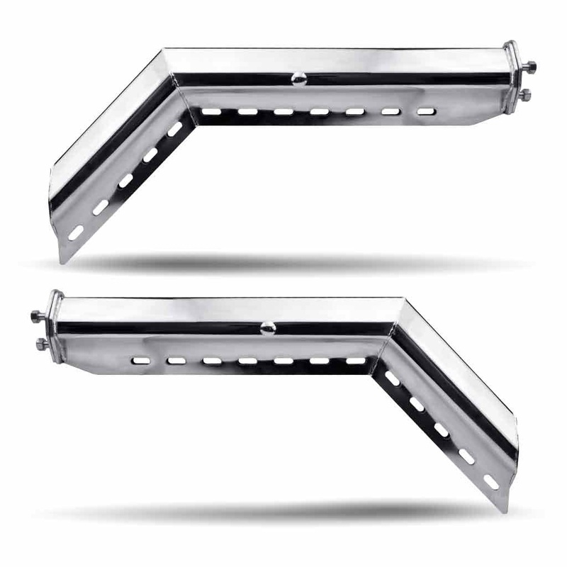 TU-9227 45 Angled 28.5 Mud Flap Hangers  2 1/2 Bolt Spacing | Chrome Metal