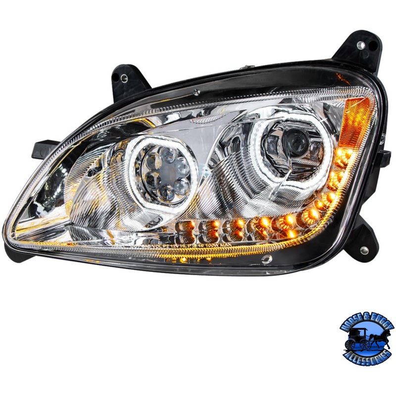 10 LED HEADLIGHT FOR PETERBILT 587 (2010-2016) & 579 (2012-2021) (Choose Color) (Choose Side)