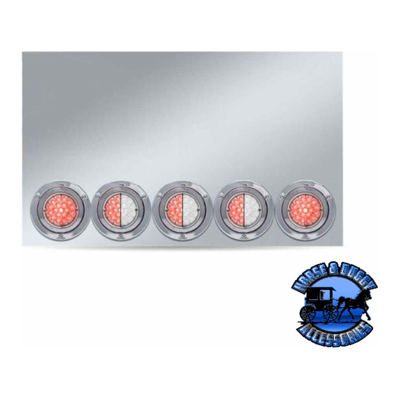 TU-9022LW2 (20 Drop) Dual LED Rear Center Panel  Watermelon LEDs (Clear Lens) 304 Stainless Steel