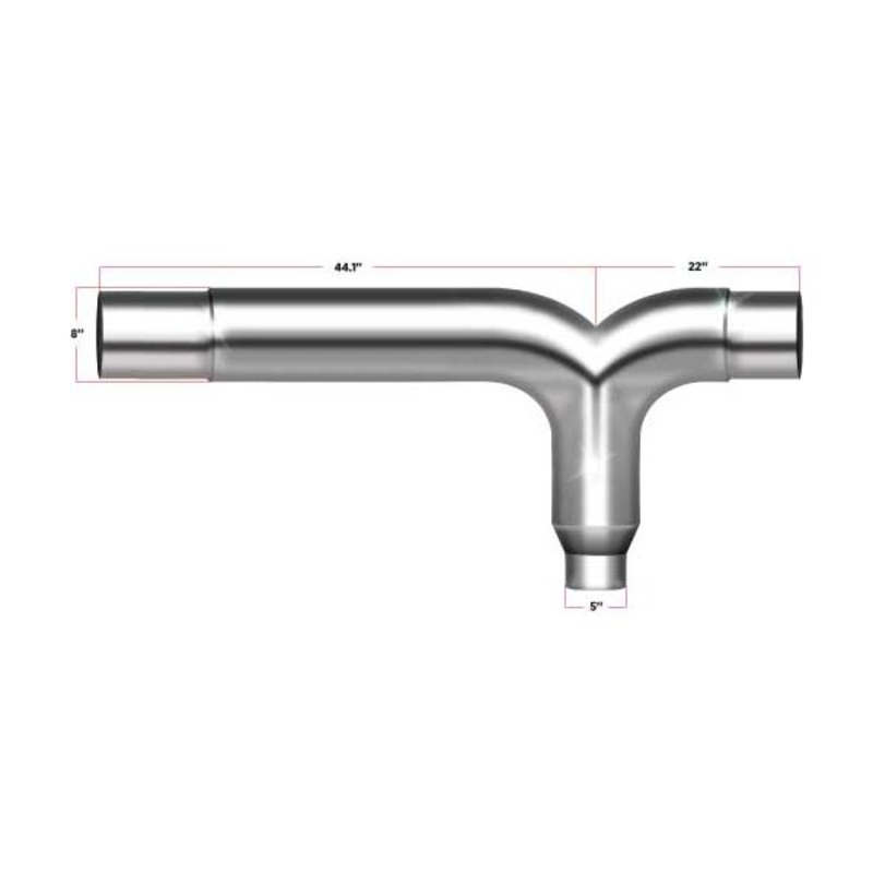 Y Pipe  8 Wide – Fits the Trux Elbows TEL-8 and TEL-10