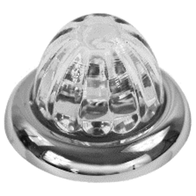 #11002CA-23 Legendary 1-1/2 Inch Watermelon Light, Stud Mount – Amber LED / Clear Glass Lens