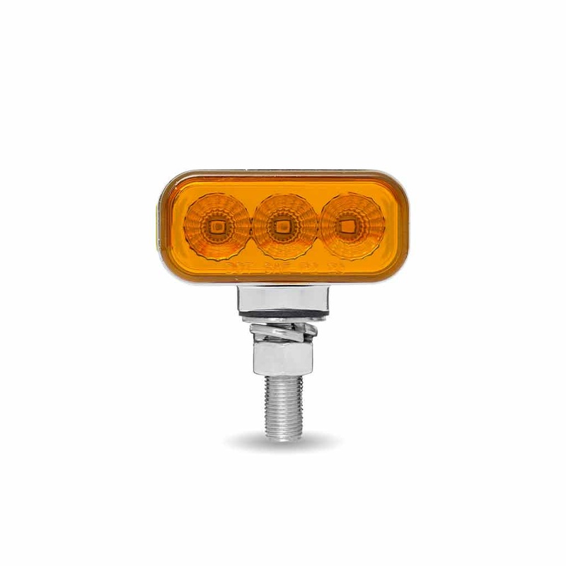 Amber/Red Clearance Marker 1.5 x 3 Mini Double Face Rectangular Light with Reflector LEDs  10 Diodes
