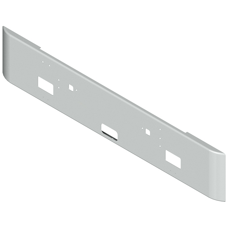 E-EI-2210-06 18” INTERNATIONAL 9300 BUMPER ROLLED END SQUARE W/FOG,STEP & TOW HOLES