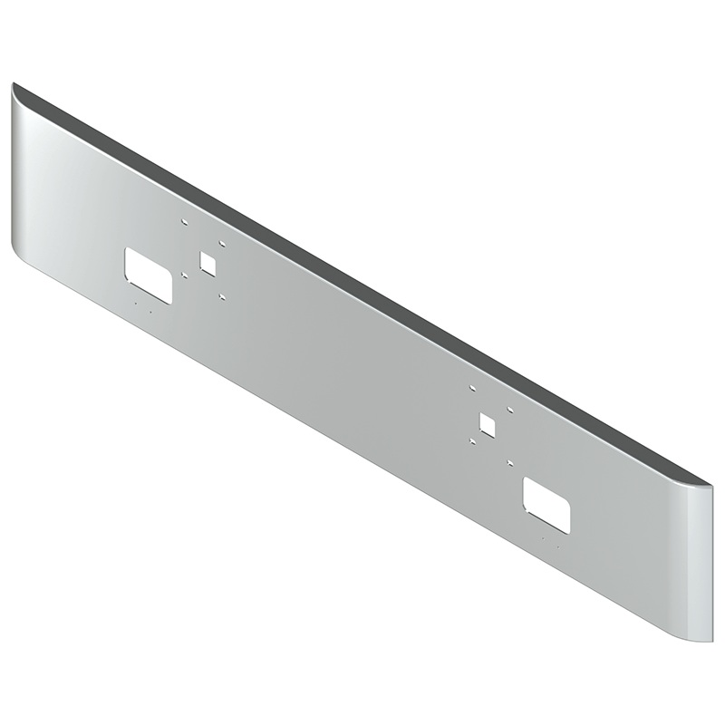 E-ER-2010-06 18” INTERNATIONAL ROLLED EDGE BUMPER; W/TOW& BOLT & FOG LIGHT HOLES