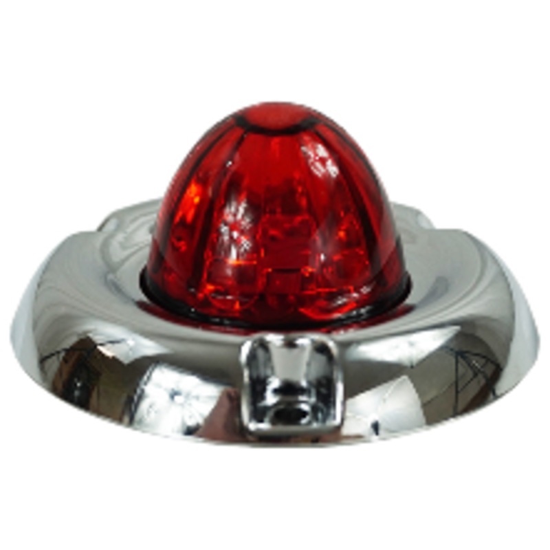 Legendary 1-1/2 Inch Watermelon Light W/ Curved Bezel – Red LED / Red Glass Lens 11002RR-4