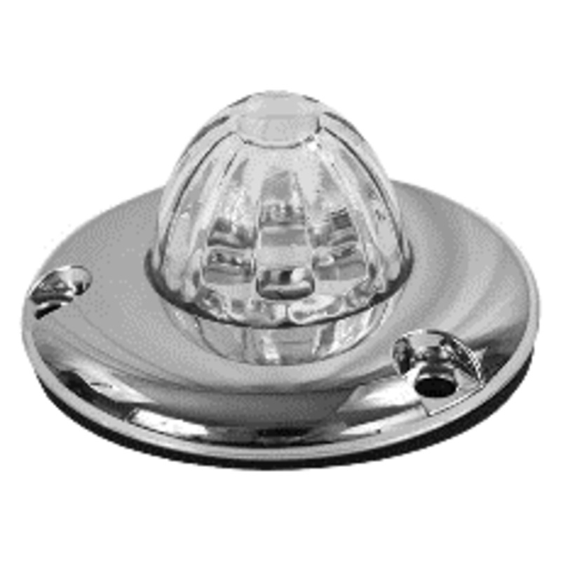 Legendary 1-1/2 Inch Watermelon Light W/ Flat Bezel- Amber LED / Clear Glass Lens 11002CA-3