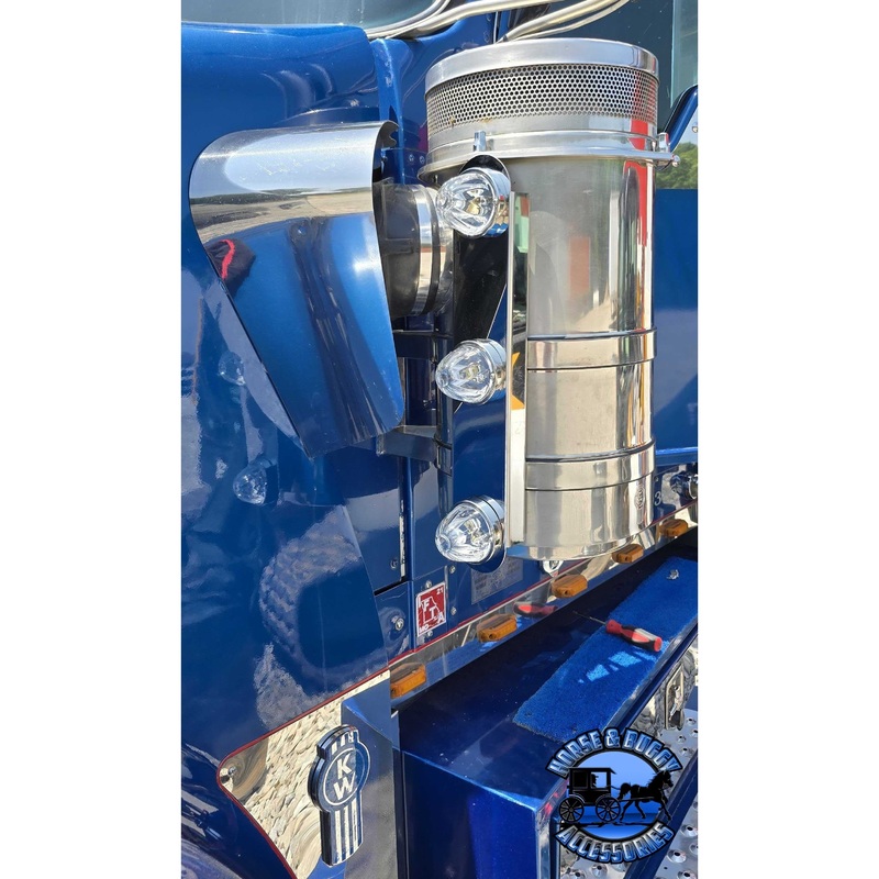 SS-1724 FRONT KENWORTH RADIUS STYLE BRACKET FOR 15 AIR CLEANER (SOLD IN PAIRS) (Lights not included)