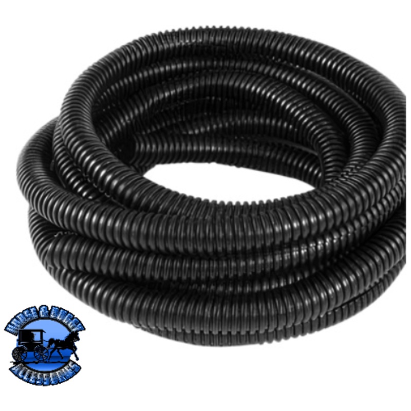 3/8 I.D. Black Flex-Guard Convoluted Split Seam Tubing, 10 Ft.