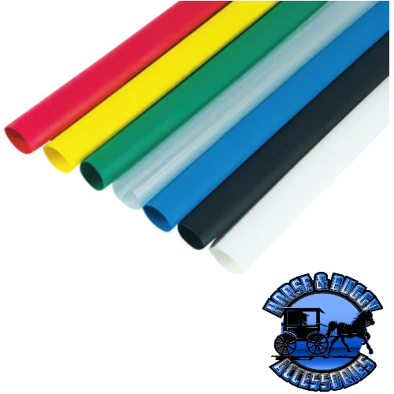 Assorted 3/8 Blue,Clear,Green,Red,Yellow Heat Shrink Tubing (5) 4 Pcs.