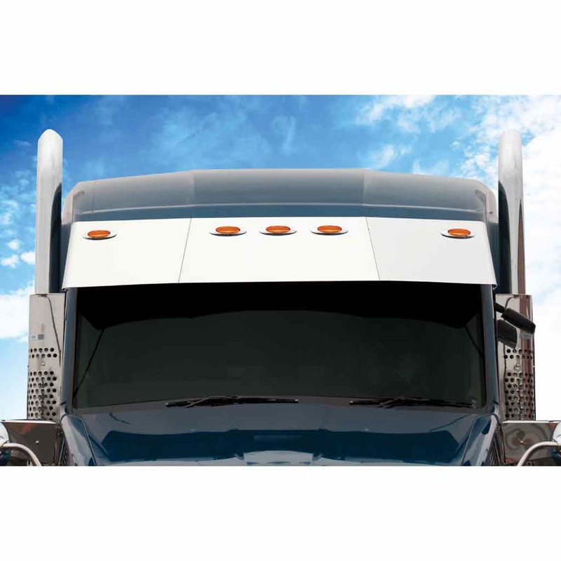TSUN-K49 15.5 Kenworth Blind Mount Sunvisor for Mid-Roof & Standup Roofs with 5 Slotted Light Holes