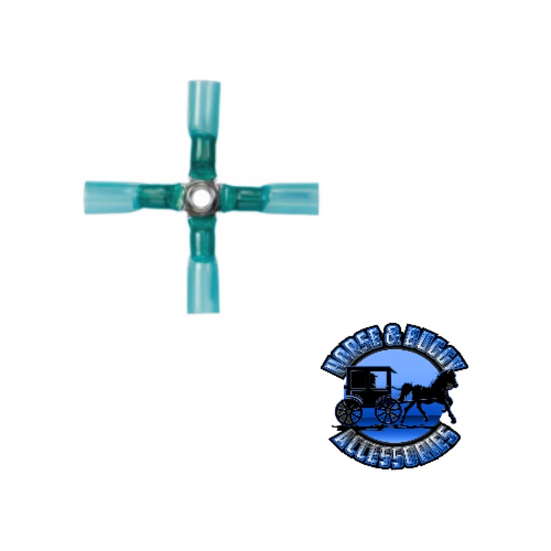 UP-98161 22-18 AWG 4-Way (X) CS Heat Shrink Connector – Red, 5 Pcs.