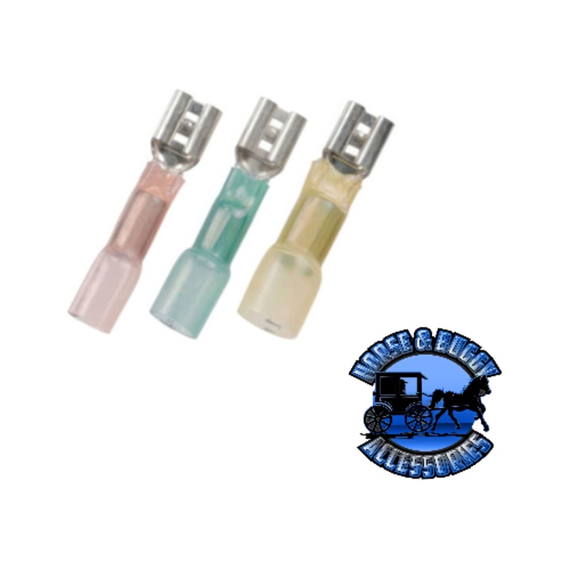 UP-98172 16-14 AWG .250 Tab CSS Heat Shrink FM Disconnect – Blue, 10 Pcs.