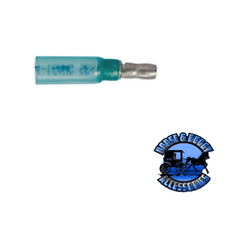 UP-98177 16-14 AWG .157 Tab CS Heat Shrink M Bullet – Blue, 10 Pcs.