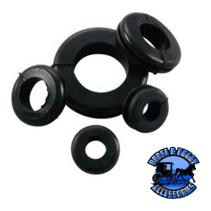 UP-98245 3/8 Mounting Hole Black Vinyl Grommet, 13 Pcs.