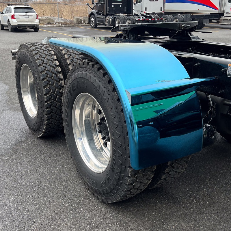 TFEN-H70BL 72 Smoke & Mirror Smooth Half Fender with Flange  Blue | 16 Gauge