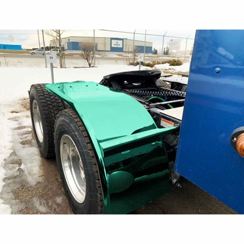 TFEN-H70GR 72 Smoke & Mirror Smooth Half Fender with Flange  Green | 16 Gauge