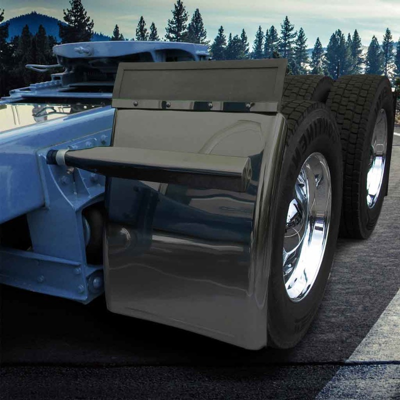 TFEN-Q31B 31 Smoke & Mirror Triangle Mount Long Straight Drop Quarter Fender Kit  Black | 16 Gauge