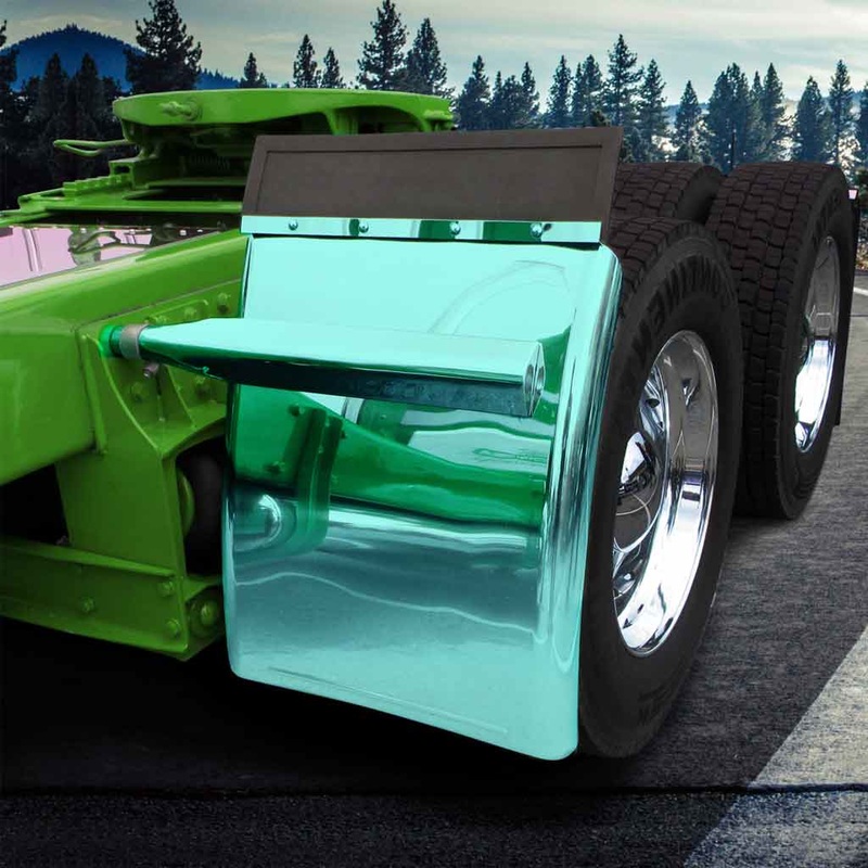 TFEN-Q31GR 31 Smoke & Mirror Triangle Mount Long Straight Drop Quarter Fender Kit  Green | 16 Gauge