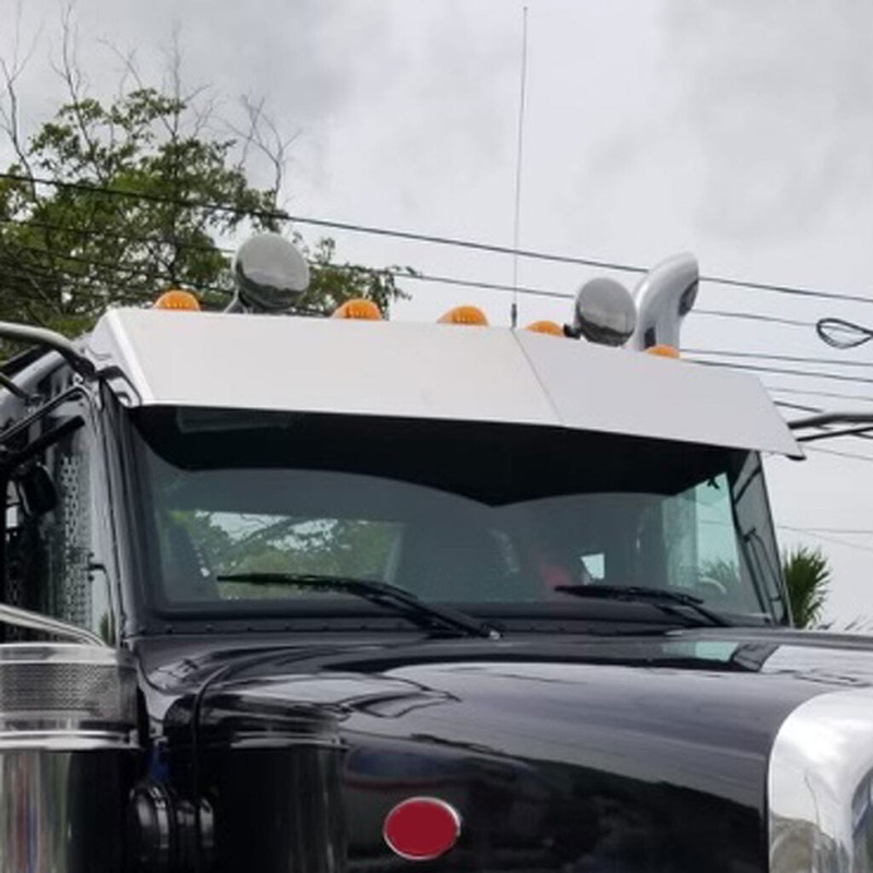 TSUN-P50 13 1/2 Peterbilt Standard Cab Boltless Sunvisor for Curved One-Piece Windshields (1987+)