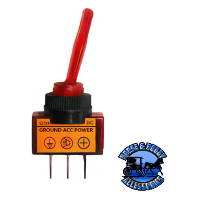 UP-98291 Red Illum Toggle 20 Amp 12V S.P.S.T. On/Off 1 Pc.