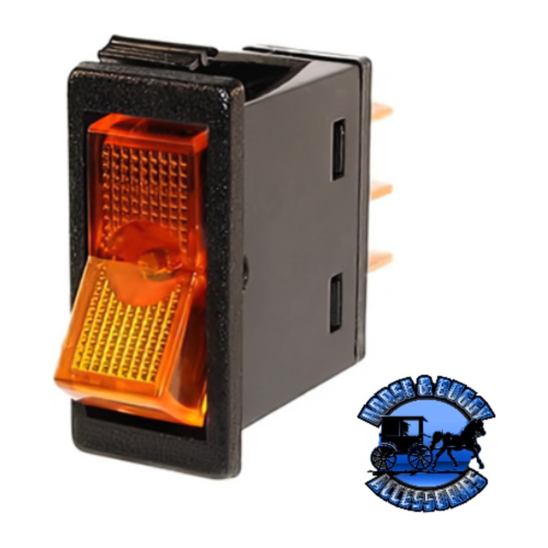 UP-98294 Amber Illum Rocker 20 Amp 12V S.P.S.T. On/Off 1 Pc.