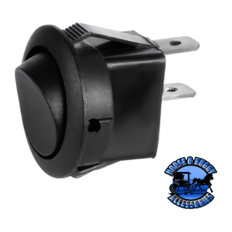 UP-98298 Black Non-Illum Round Rocker 10 Amp 12V On/Off 1/2 Dia. 1 Pc.