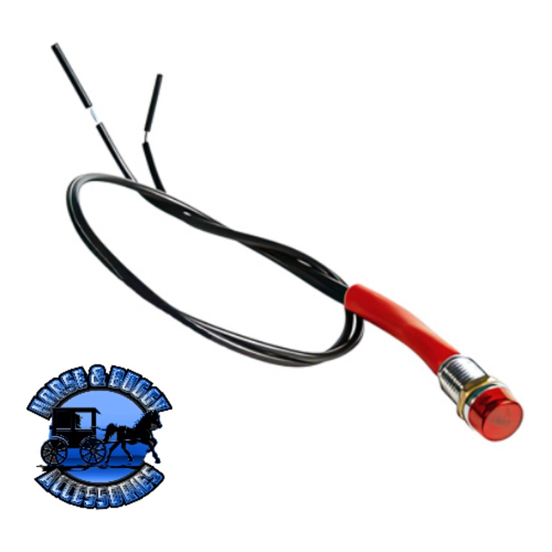 UP-98307 Red Mini Warning Light 16 Amp 12V 1/4 Panel Mount w/Leads 1 Pc.