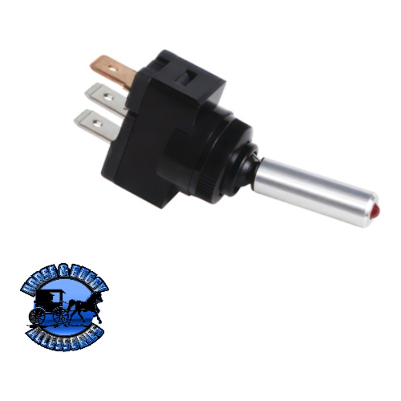 UP-98311 Red LED Toggle 15 Amp 12V S.P.S.T. On/Off 1 Pc.