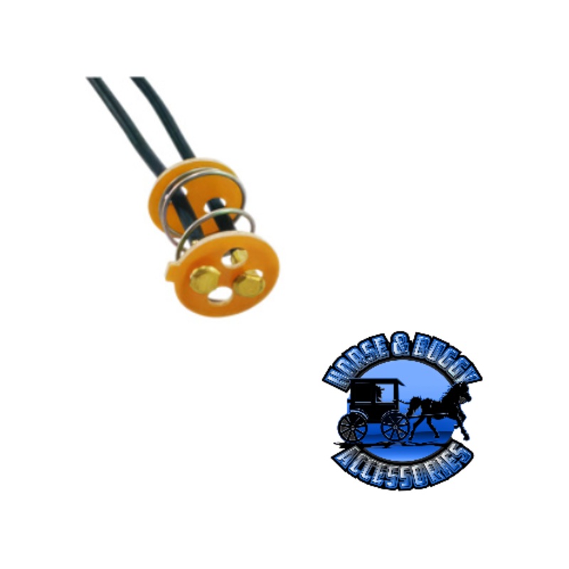 UP-98323 2-Wire Universal Double Contact Light Socket Base w/ Fiber Washers & Tension Spring, 2 Pcs.