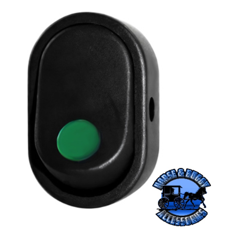UP-98365 Green Illum Oval Rocker 16 Amp 12V On/Off 1/2 Dia. 1 Pc.