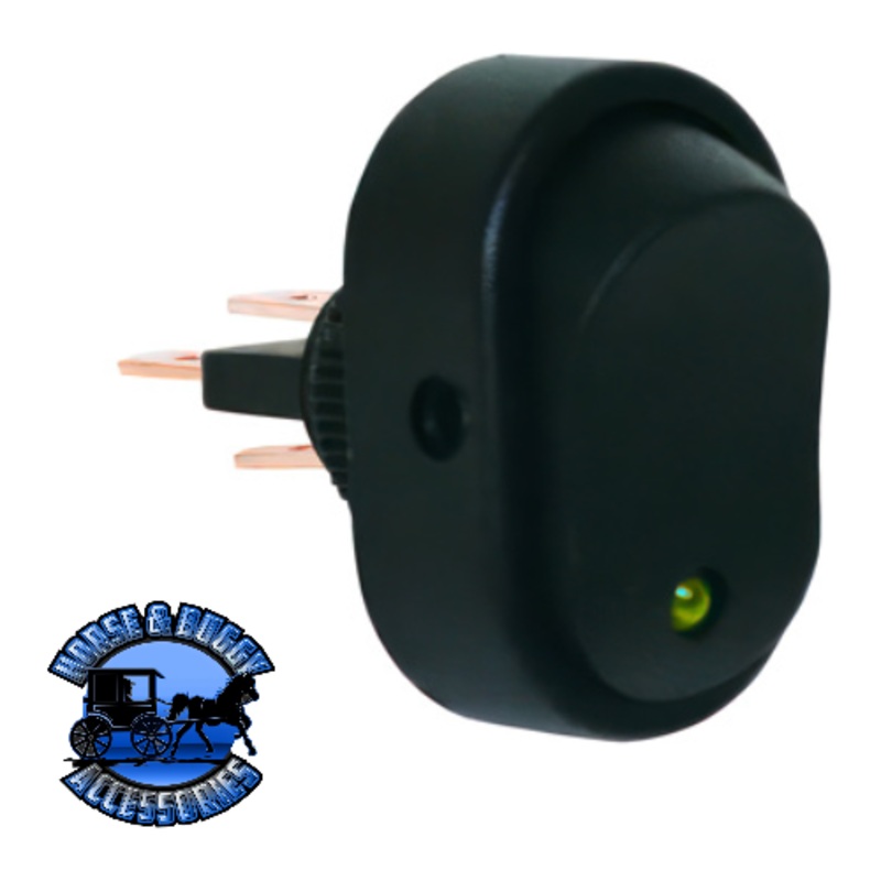 UP-98366 Red LED Oval Rocker 16 Amp 12V On/Off 1/2 Dia. 1 Pc.