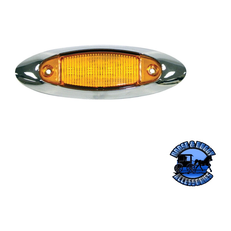 178XA-MV 4.75X 1.50 Amber LED Marker/ Clearance, Oblong, w/ Chrome Bracket, Multi-volt