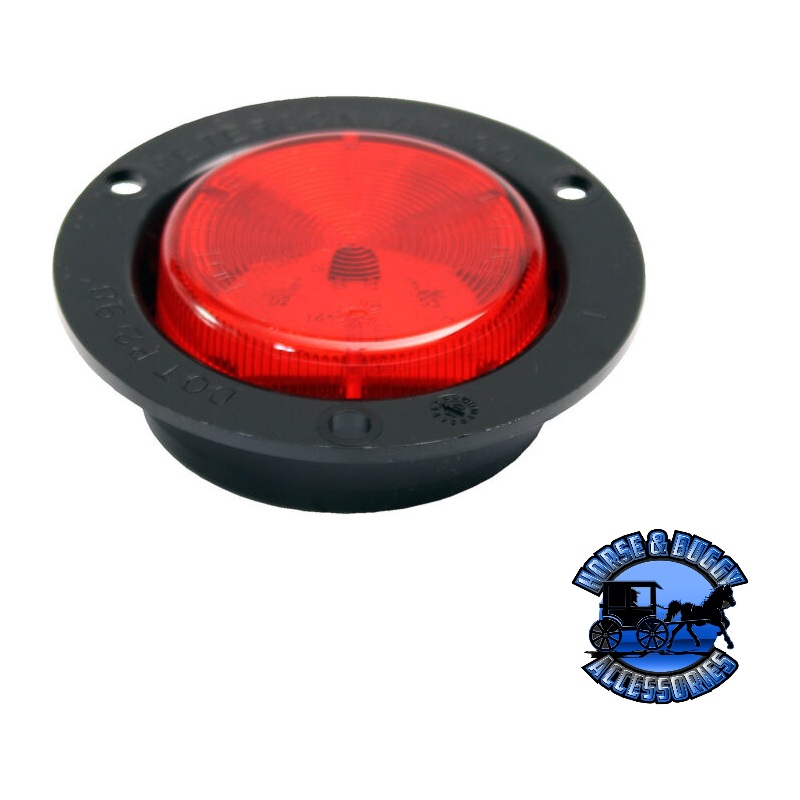 194FR Red LED Marker/ Clearance, P2, Round, AMP, w/ Flange, 2.0, poly bag