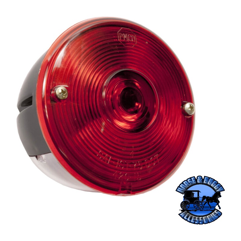 V428 Red Incandescent Stop/Turn/Tail, Universal, Round, Stud-Mount, w/ License Light, 3.75X2.625