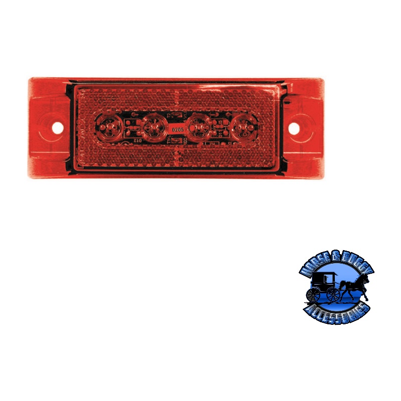 188R 6×2 Red LED Marker/ Clearance, P2, Rectangular