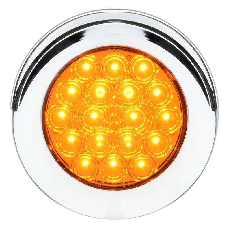 4 FLEET AMBER/AMBER 18 LED FLANGE MT. W/VISOR BEZEL, 3 WIRES