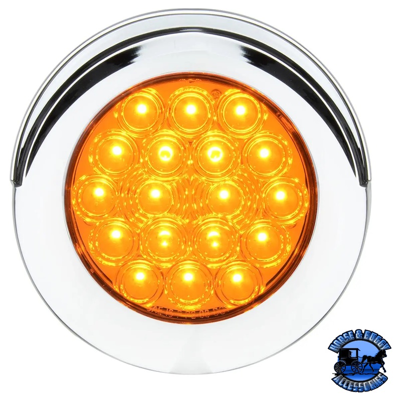 4 FLEET AMBER/CLEAR 18 LED FLANGE MT. W/VISOR BEZEL, 3 WIRES