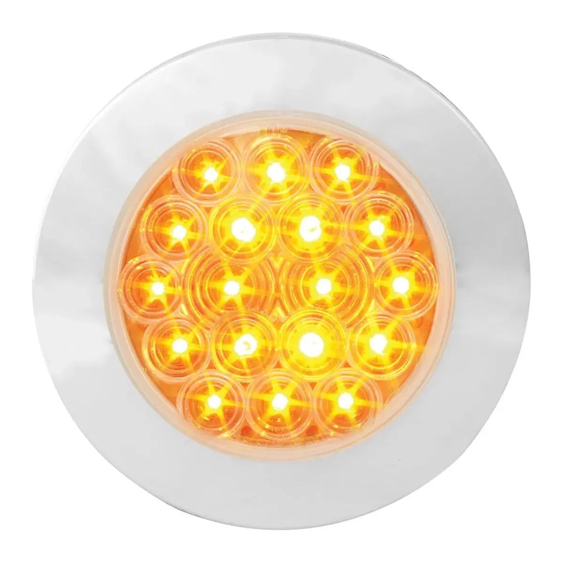 4 FLEET AMBER/CLEAR 18 LED SURFACE MOUNT W/ BEZEL, 3WIRES