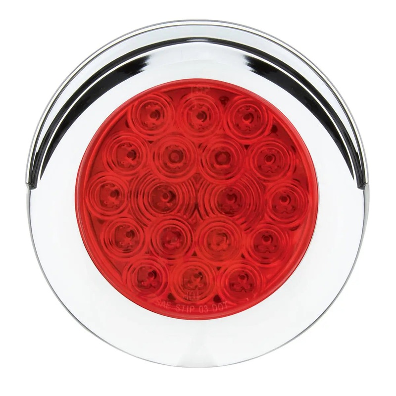 4 FLEET RED/RED 18 LED FLANGE MT. W/VISOR BEZEL, 3 WIRES