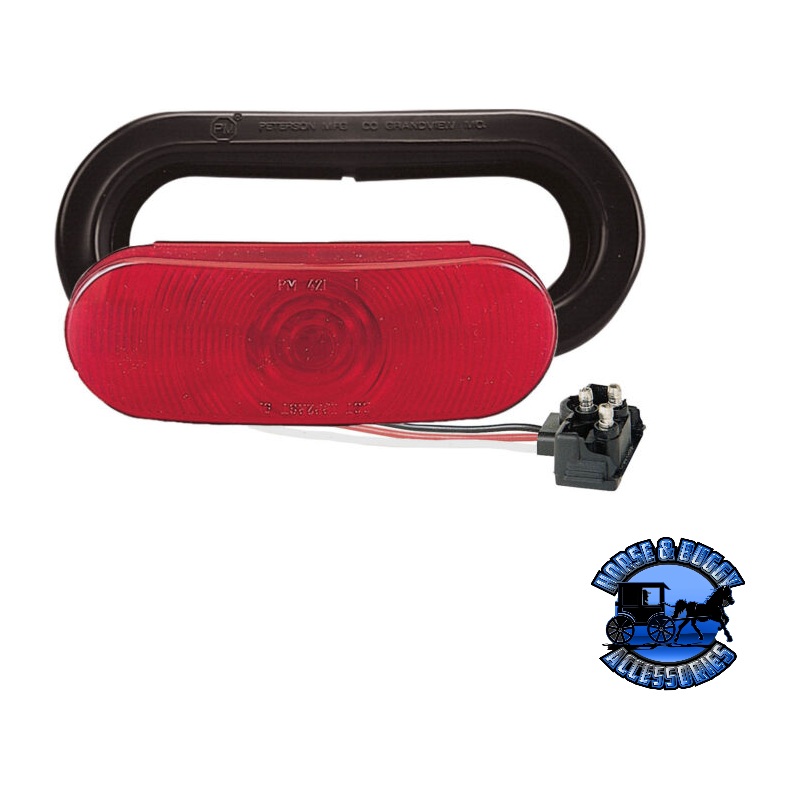 421KR 6.5×2.25 Red Incandescent Stop/Turn/Tail, Oval, Kit
