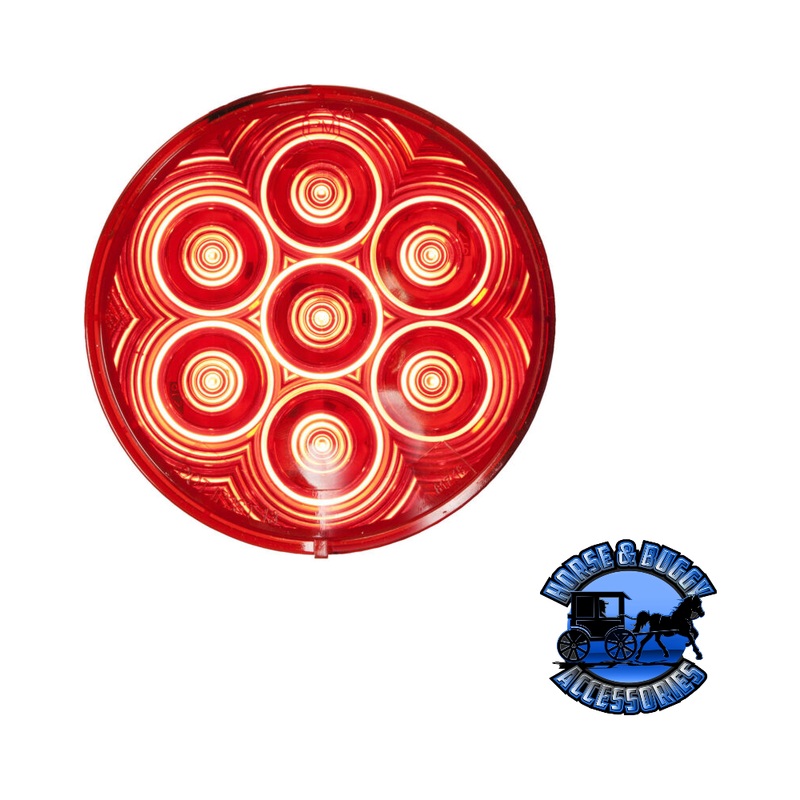 817KR-7 4 Red LED Stop/Turn/Tail, Round, AMP, Grommet-Mount, Kit
