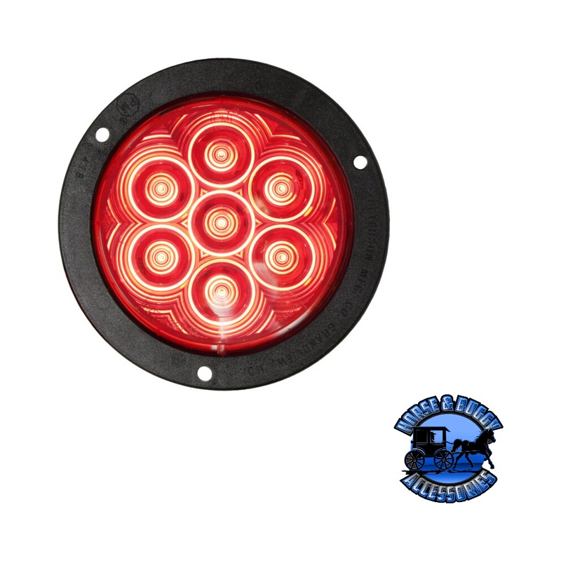 M824R-7 4 Red LED Stop/Turn/Tail, Round, Flange-Mount
