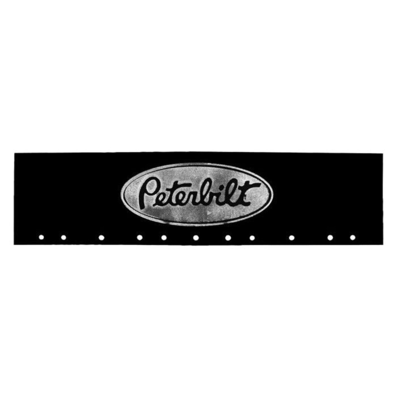 MUD-382406-102 QUARTER FENDER BLACK MUDFLAP W/ CHROME PETE LOGO